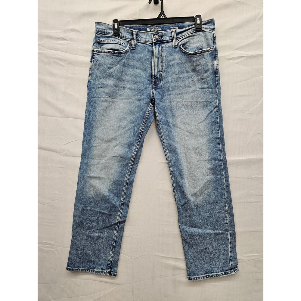 Goodfellow & Co Mens Slim Straight Jeans Blue Cotton Blend Size 36x30
